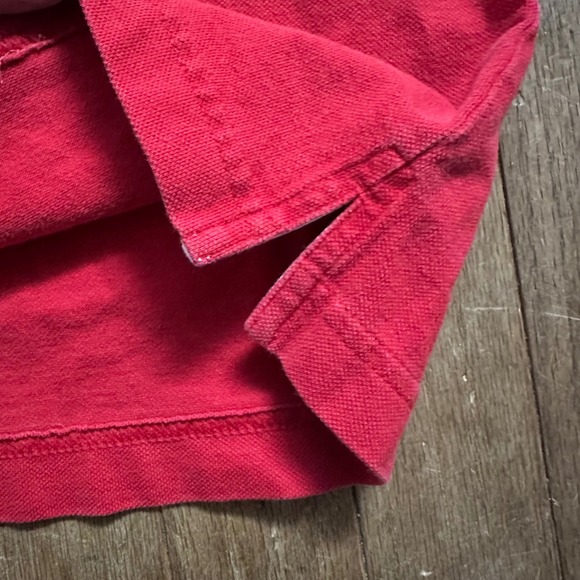 Abercrombie Fitch Muscle Red Short Sleeve Polo Shirt Rugby Preppy Striped XL - Picture 5 of 8